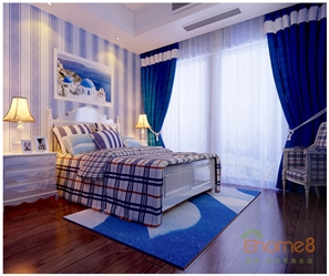 四季花城男孩房藍色魅力裝修效果圖