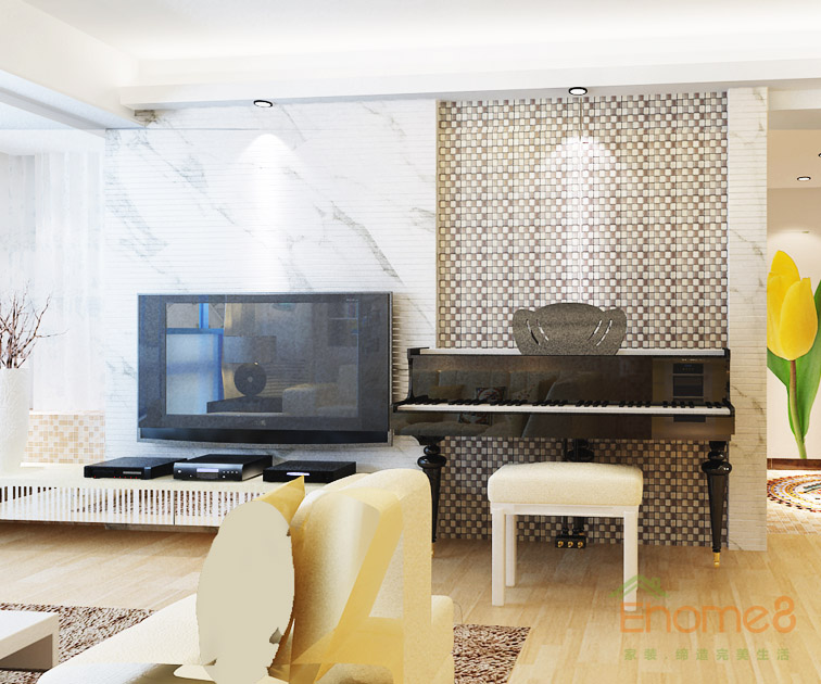 東城印象兩房一廳現代風格客廳效果圖3