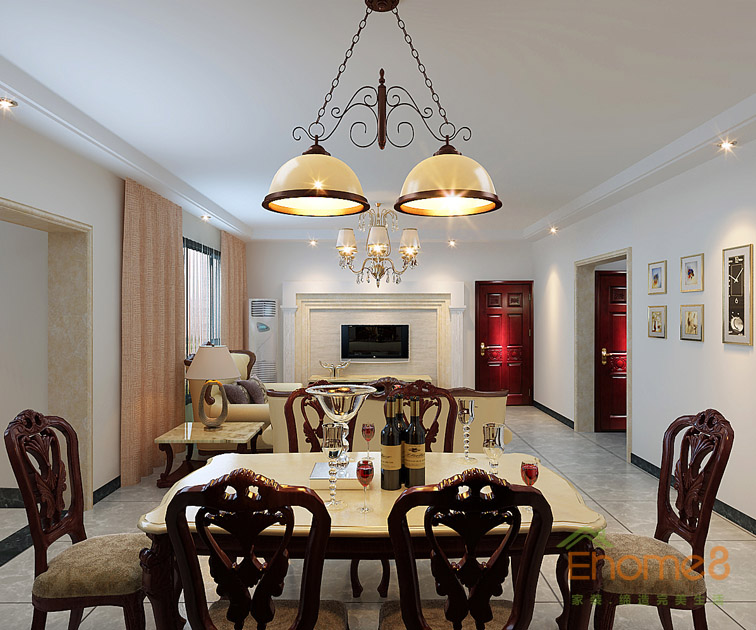 東郡躍層餐廳裝修效果圖3