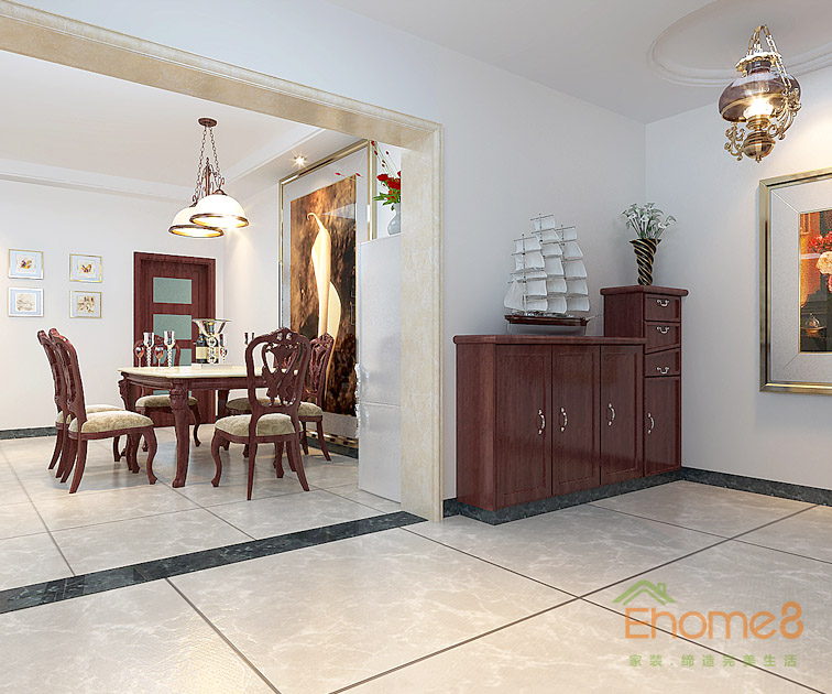 東郡躍層客廳玄關(guān)裝修效果圖