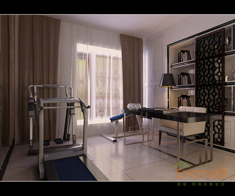 東郡歐式風(fēng)格132平米健身房裝修效果圖