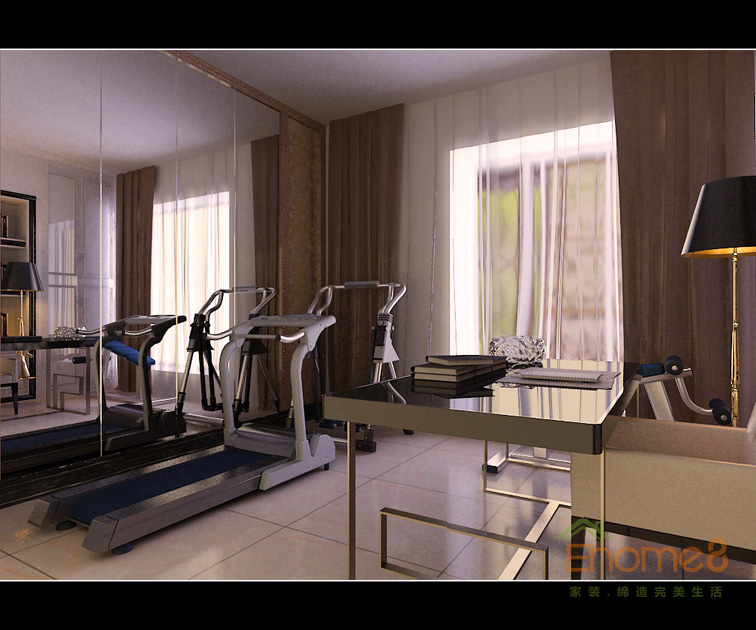 東郡歐式風(fēng)格132平米健身房裝修效果圖2