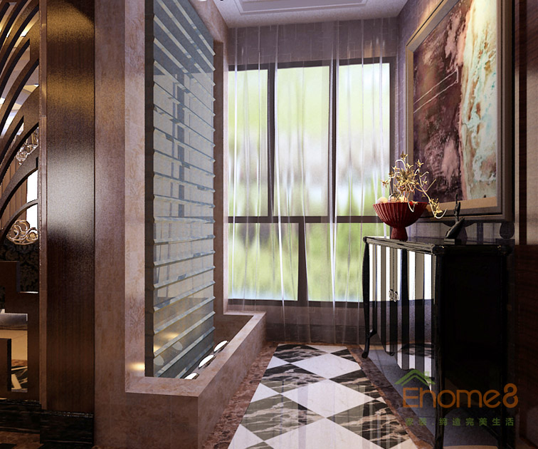 東郡歐式風(fēng)格132平米玄關(guān)裝修效果圖