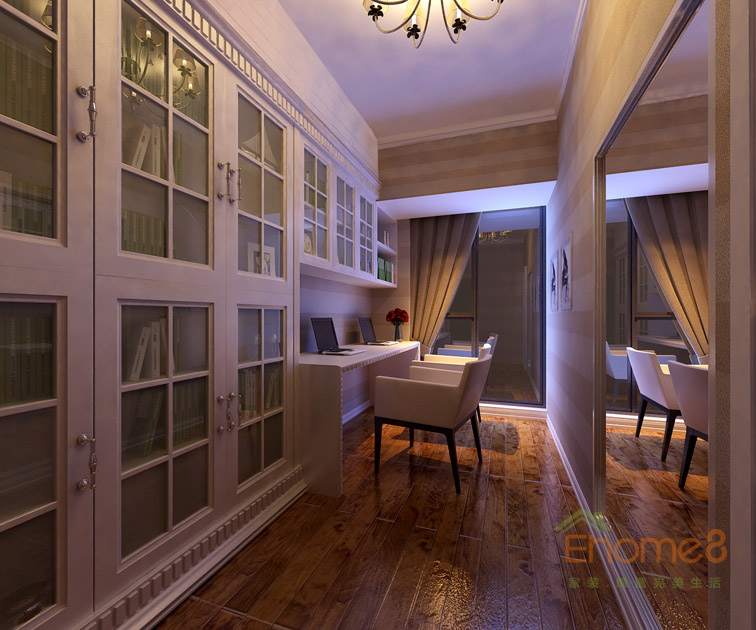 東郡現(xiàn)代小清新風格113平米書房裝修效果圖2