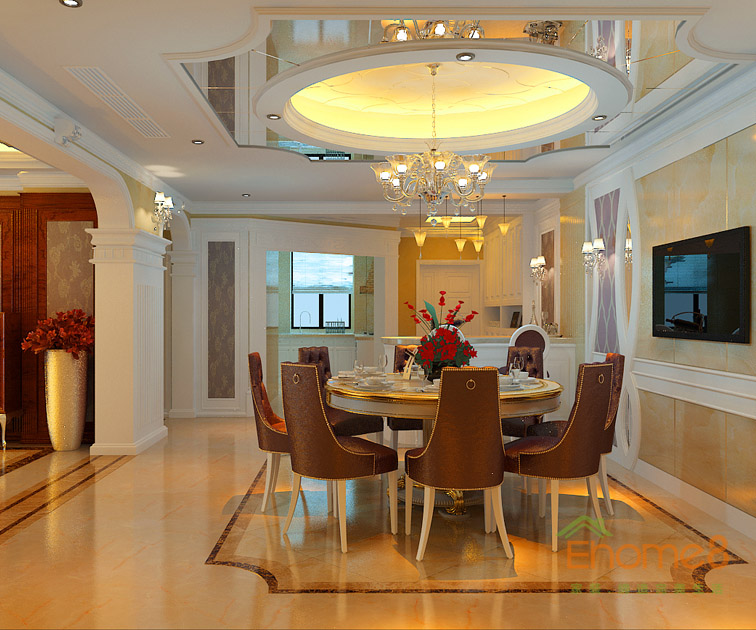 東郡地中海風格138平米餐廳裝修效果圖8963
