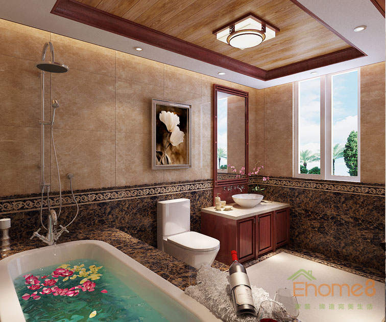 鳳嶺一號145平米四房兩廳歐式浴室裝修效果圖2