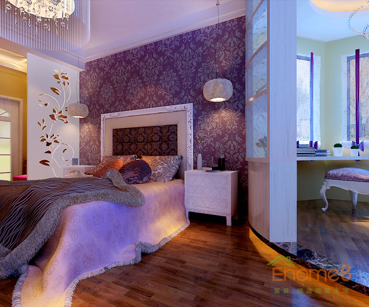 鳳嶺一號88平米古典歐式風格豪華主人房裝修效果圖12