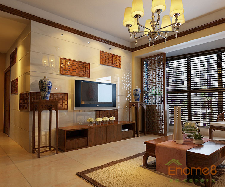 鳳起新都62平米田園風溫馨客廳裝修效果圖12