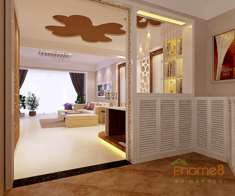 鳳起新都76平米美式風格客廳裝修效果圖12