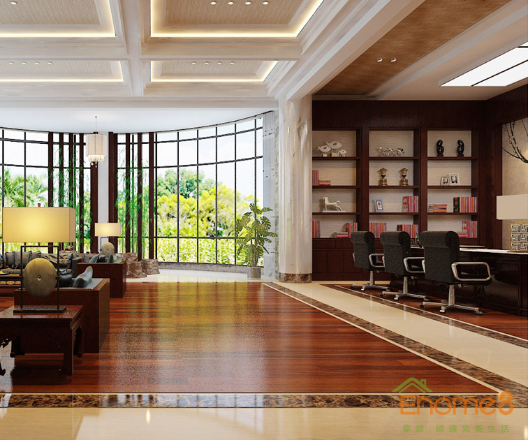 田園風(fēng)自由舒適辦公室大廳裝修效果圖1234