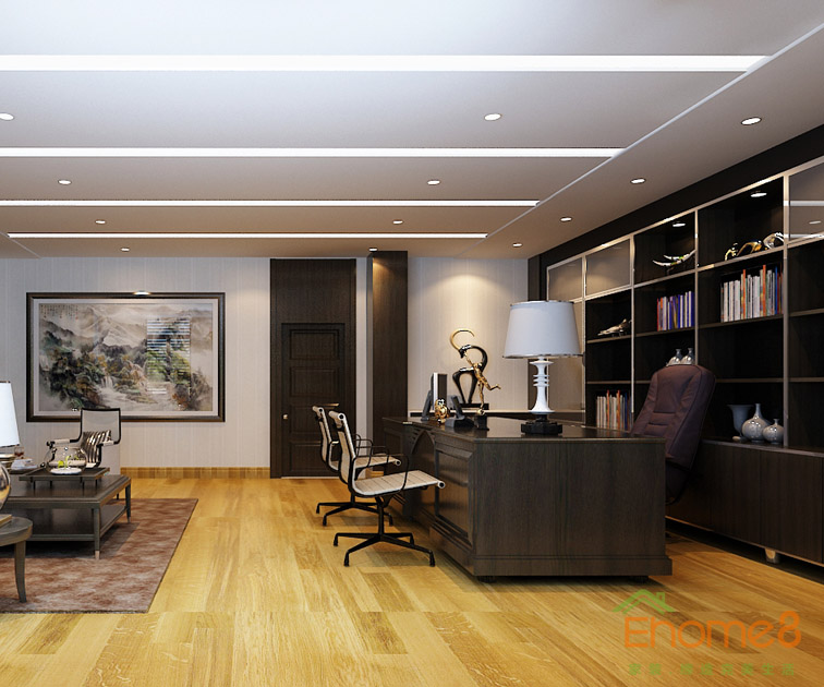 美式簡單舒適總經理辦公室裝修效果圖123