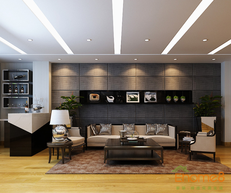 美式簡單舒適總經理茶座裝修效果圖1