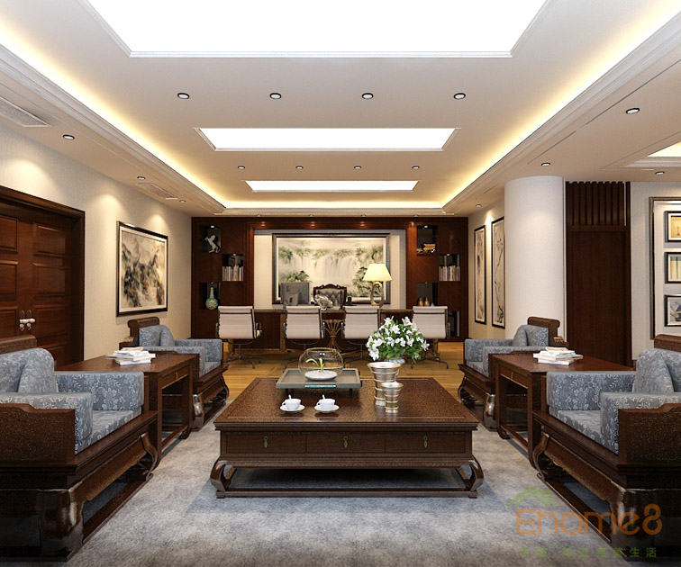 歐式豪華端重辦公室會客廳裝修效果圖12