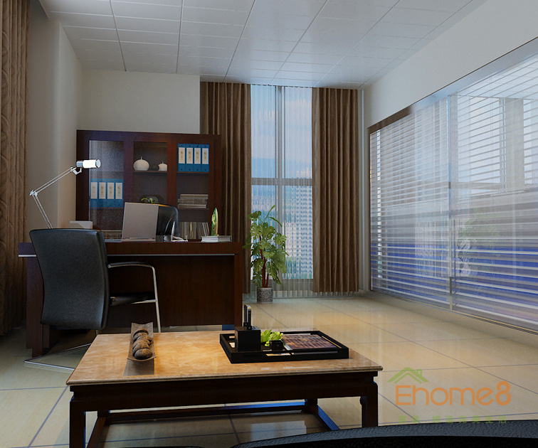 歐式簡(jiǎn)裝經(jīng)理辦公室裝修效果圖1.jpg