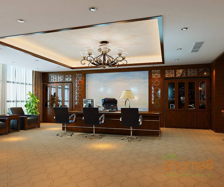 歐式氣派董事長(zhǎng)辦公室裝修效果圖1.jpg