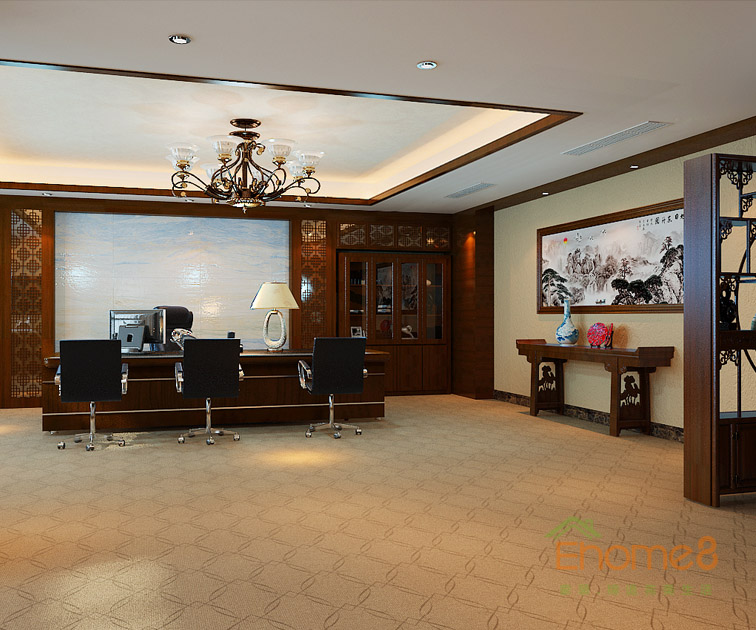 歐式氣派董事長(zhǎng)辦公室裝修效果圖123.jpg