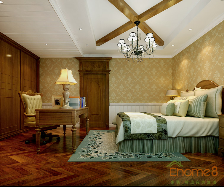 富力花都躍層135平米法式風(fēng)格臥室裝修效果圖12