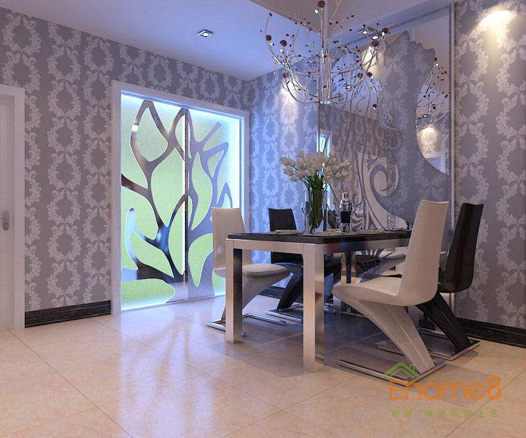 兩房一廳82㎡美式風(fēng)格餐廳裝修效圖1