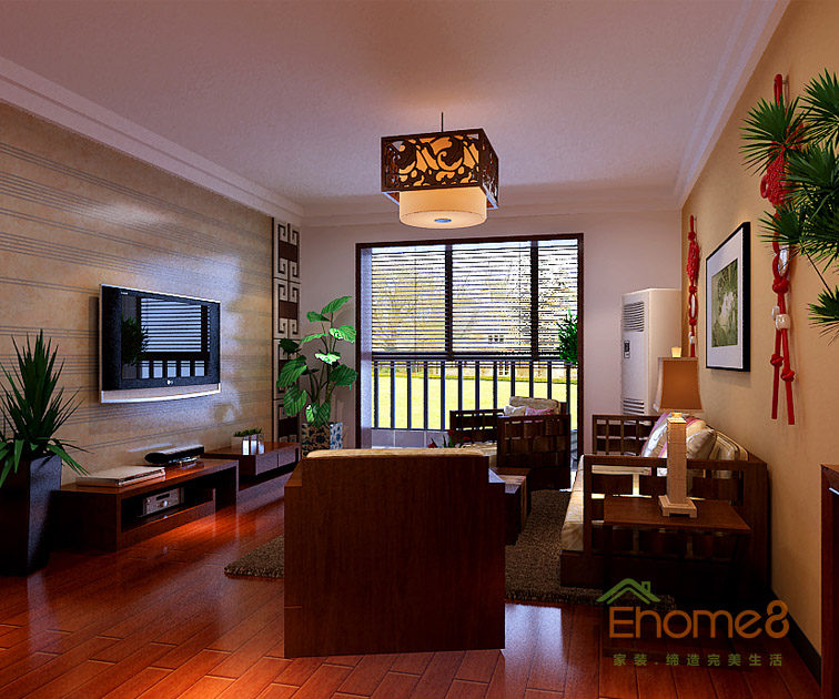 132㎡四房一廳田園風格客廳裝修效果圖22