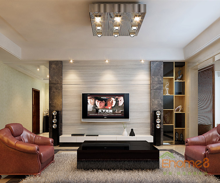 73㎡兩房一廳法式風格客廳裝修效果圖123