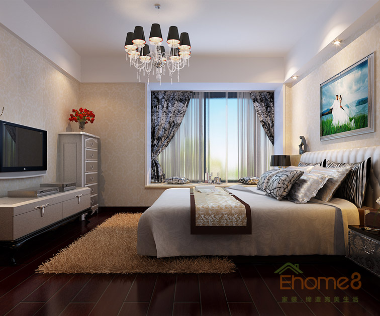 73㎡兩房一廳法式風格臥室裝修效果圖12