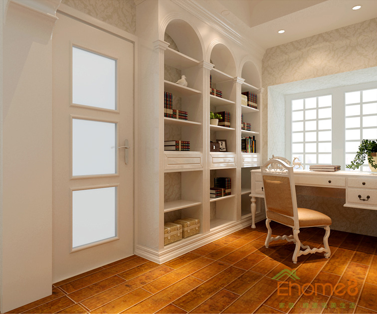 73㎡兩房一廳歐式風(fēng)格書房裝修效果圖1