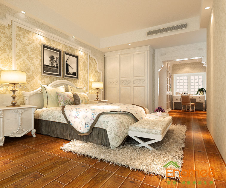 73㎡兩房一廳歐式風(fēng)格主臥裝修效果圖12