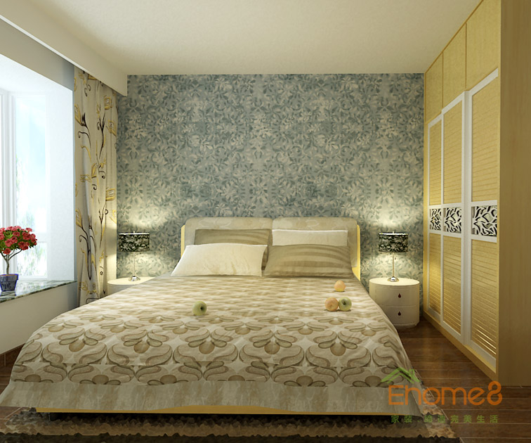 87㎡三房一廳現代簡約風格臥室裝修效果圖1