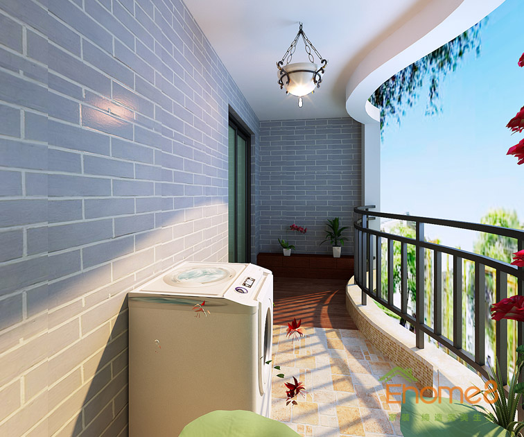 108㎡三房一廳法式風(fēng)格陽(yáng)臺(tái)裝修效果圖