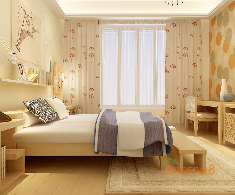 72㎡兩房一廳現代風格次臥裝修效果圖6652