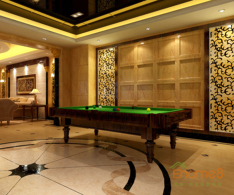 300㎡豪華別墅法式風(fēng)格娛樂間裝修效果圖