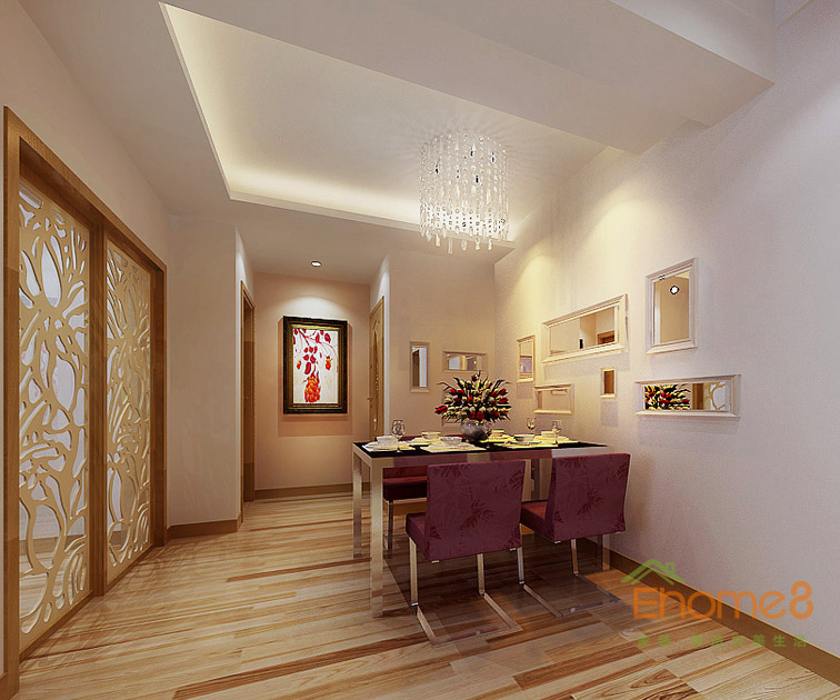 63㎡兩房一廳現(xiàn)代簡(jiǎn)約風(fēng)格餐廳裝修效果圖