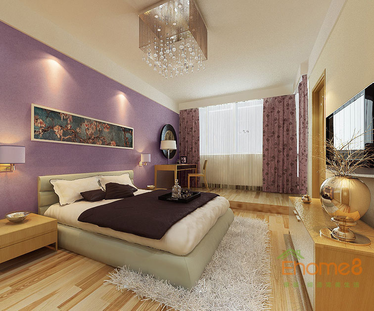 63㎡兩房一廳現(xiàn)代簡(jiǎn)約風(fēng)格主臥裝修效果圖