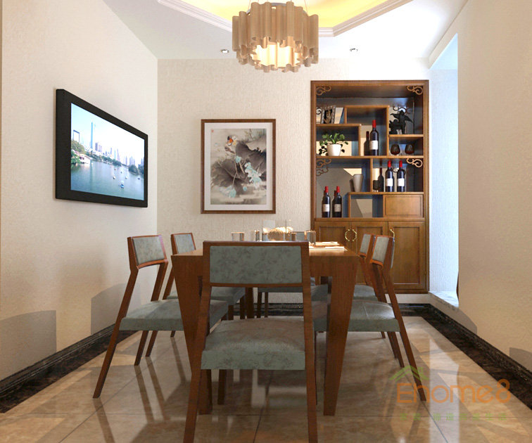 139㎡復(fù)式中式簡(jiǎn)約風(fēng)格餐廳裝修效果圖