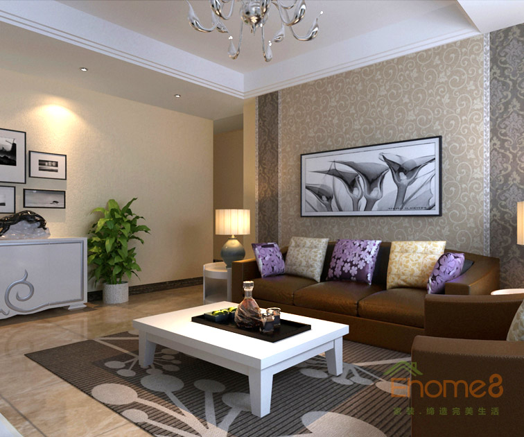 139㎡復(fù)式中式簡(jiǎn)約風(fēng)格客廳沙發(fā)背景墻裝修效果圖