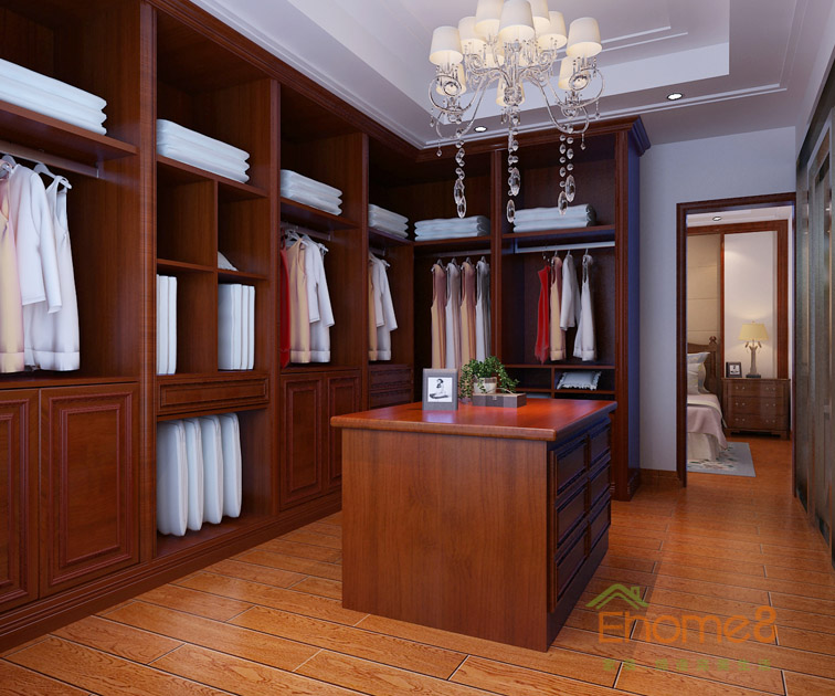 106㎡三房一廳中式風格衣帽間裝修效果圖.jpg