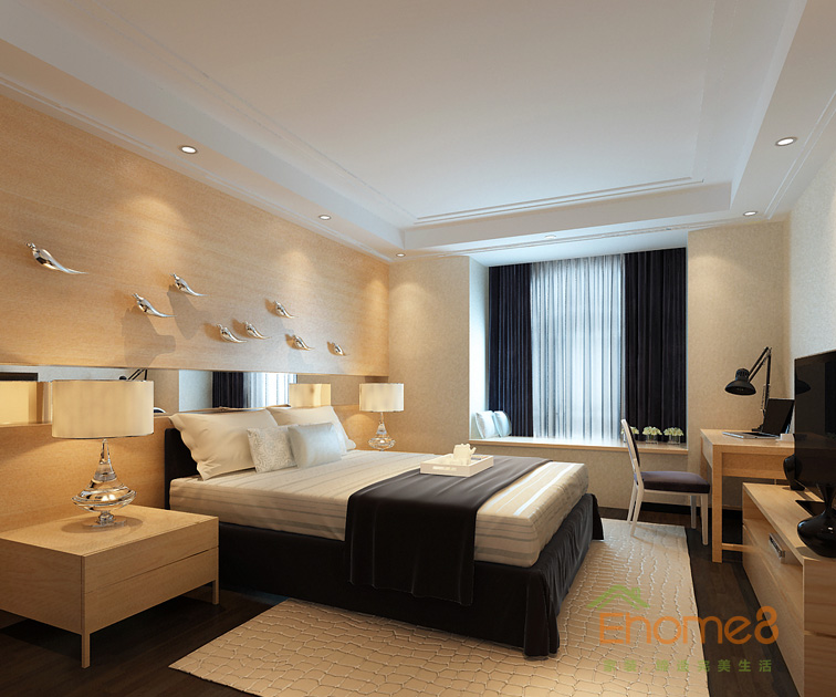 106㎡三房一廳歐式風格主人房裝修效果圖