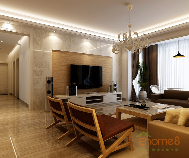 112㎡三房一廳歐式風格客廳裝修效果圖