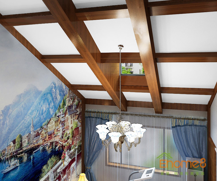 168㎡躍層地中海原木風(fēng)格天花板裝修效果圖.jpg