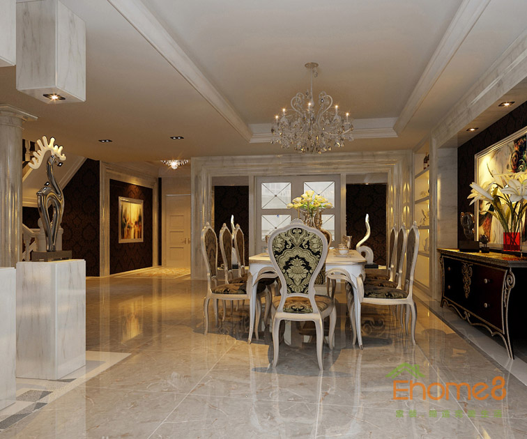 186㎡躍層歐式風(fēng)格餐廳裝修效果圖46961