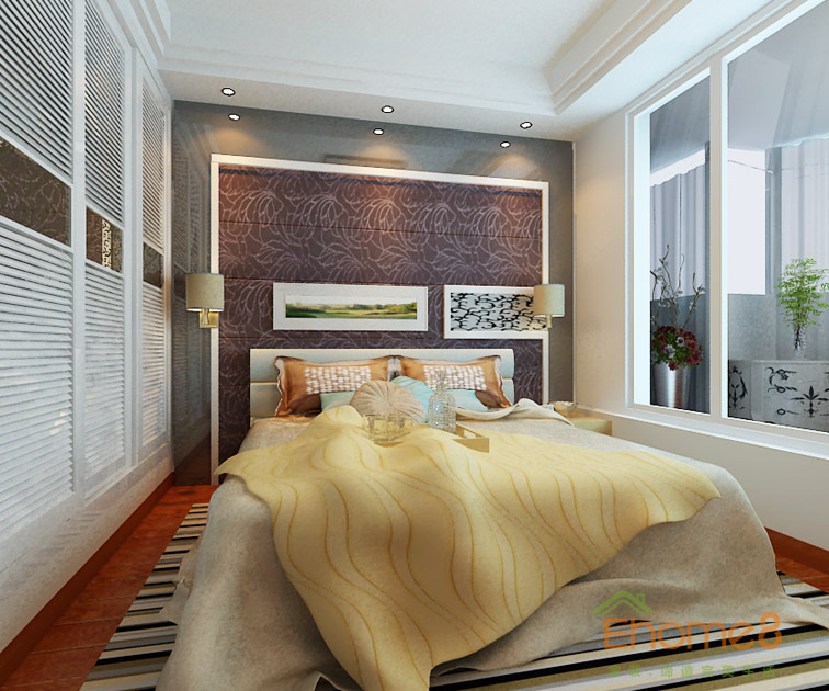 82㎡兩房一廳歐式風(fēng)格主人房裝修效果圖