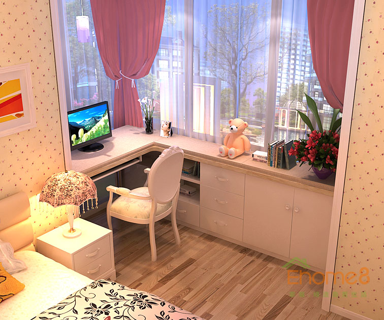 158㎡四房兩廳法式風(fēng)格女孩房書桌裝修效果圖.jpg