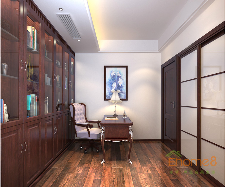 158㎡四房兩廳法式風(fēng)格書房一角裝修效果圖.jpg