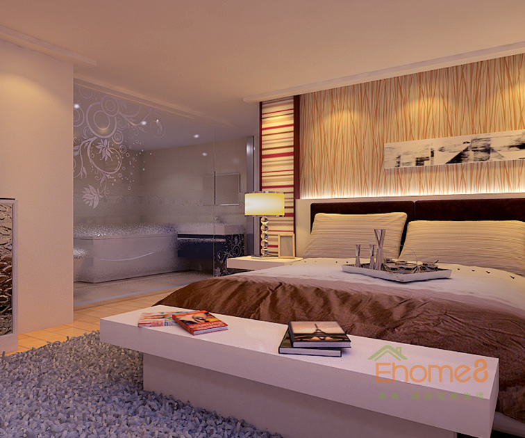 132㎡四房一廳歐式風格主人房裝修效果圖