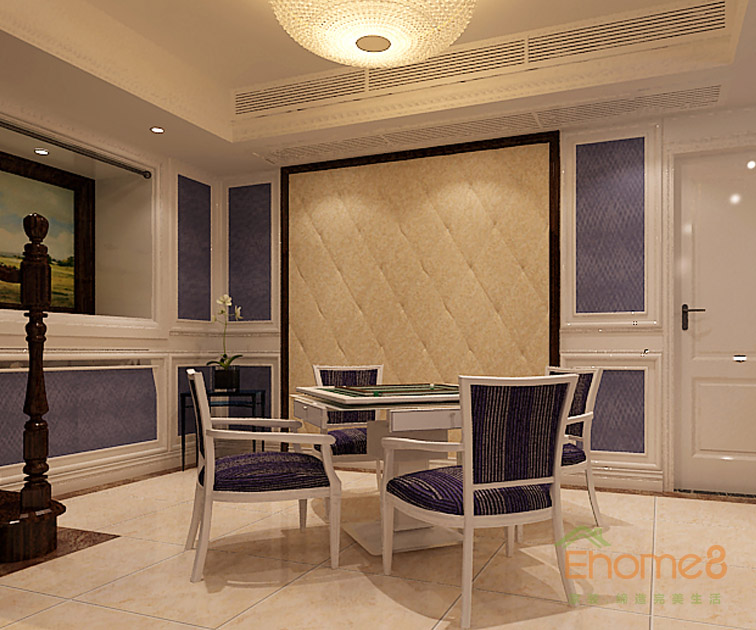 165㎡躍層歐式風格麻將室裝修效果圖